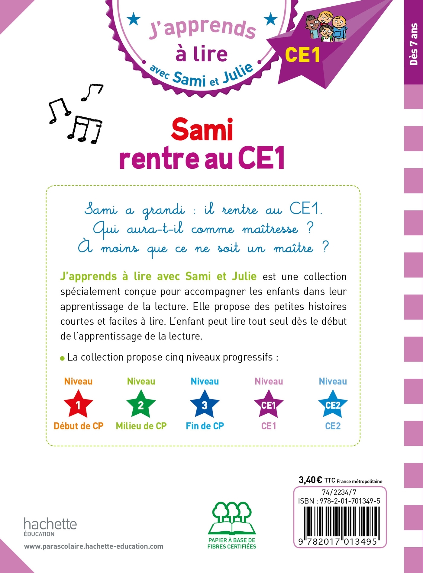 Sami et Julie CE1 Sami rentre au CE1 - Thérèse Bonté - HACHETTE EDUC