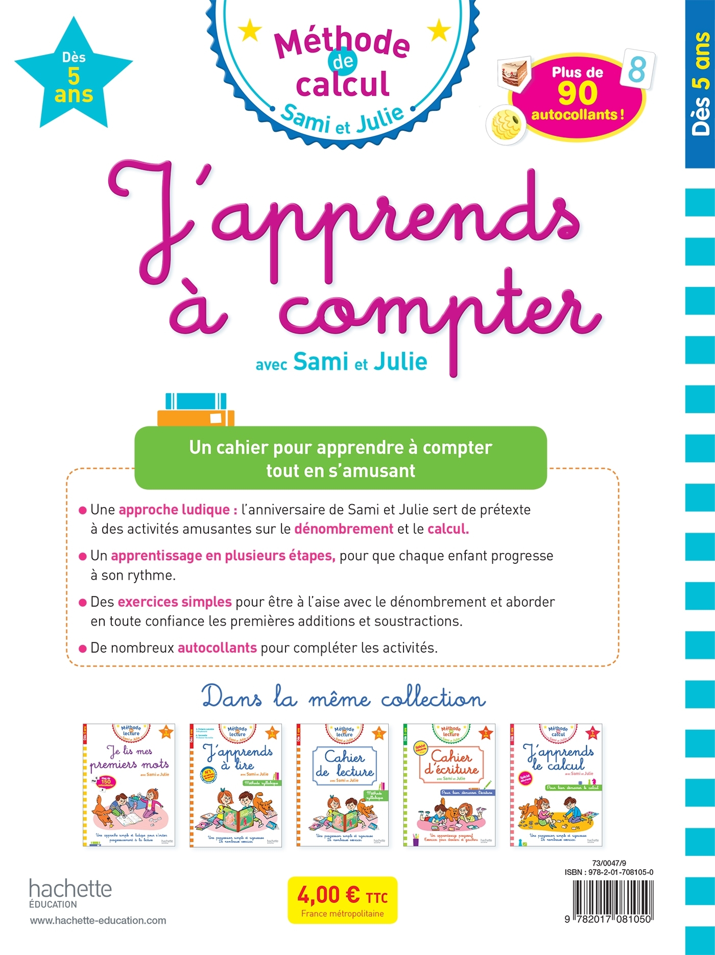 J'apprends à compter avec Sami et Julie Dès 5 ans - Caroline Marcel - HACHETTE EDUC