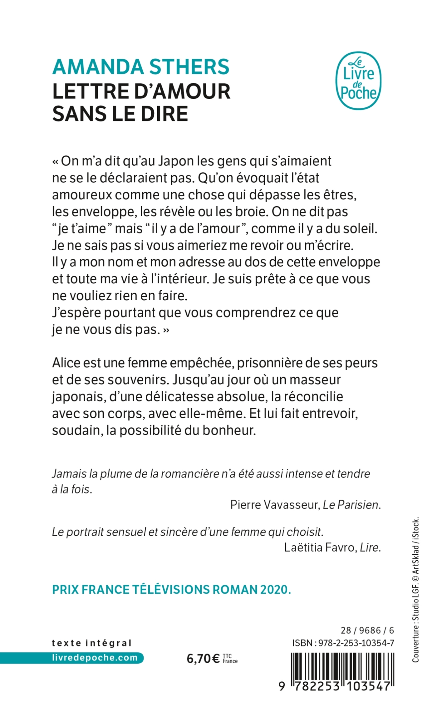 Lettre d'amour sans le dire - Amanda Sthers - LGF