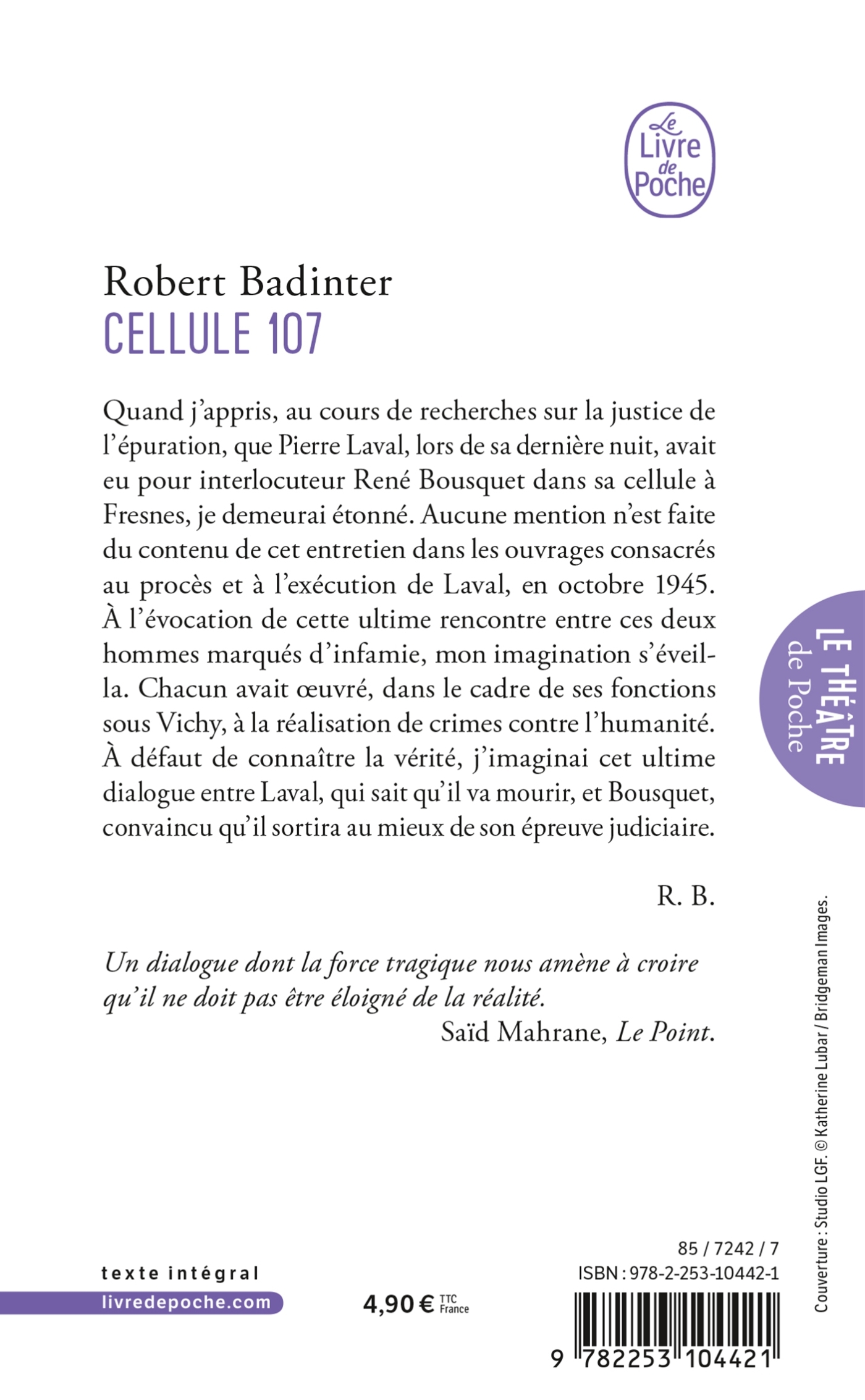 Cellule 107 - Robert Badinter - LGF