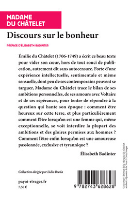 Discours sur le bonheur - Madame Du Chatelet - RIVAGES