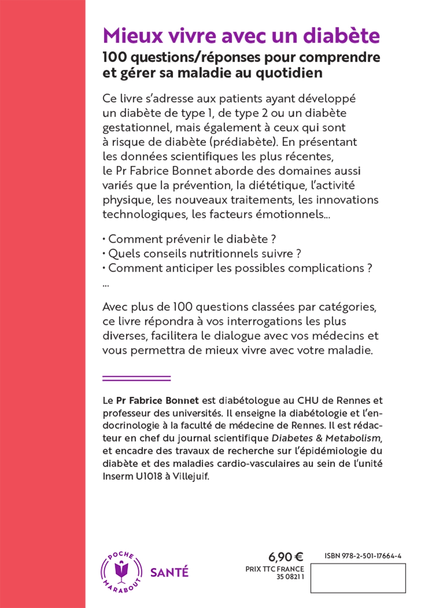 MIEUX VIVRE AVEC UN DIABETE - Fabrice Bonnet - MARABOUT