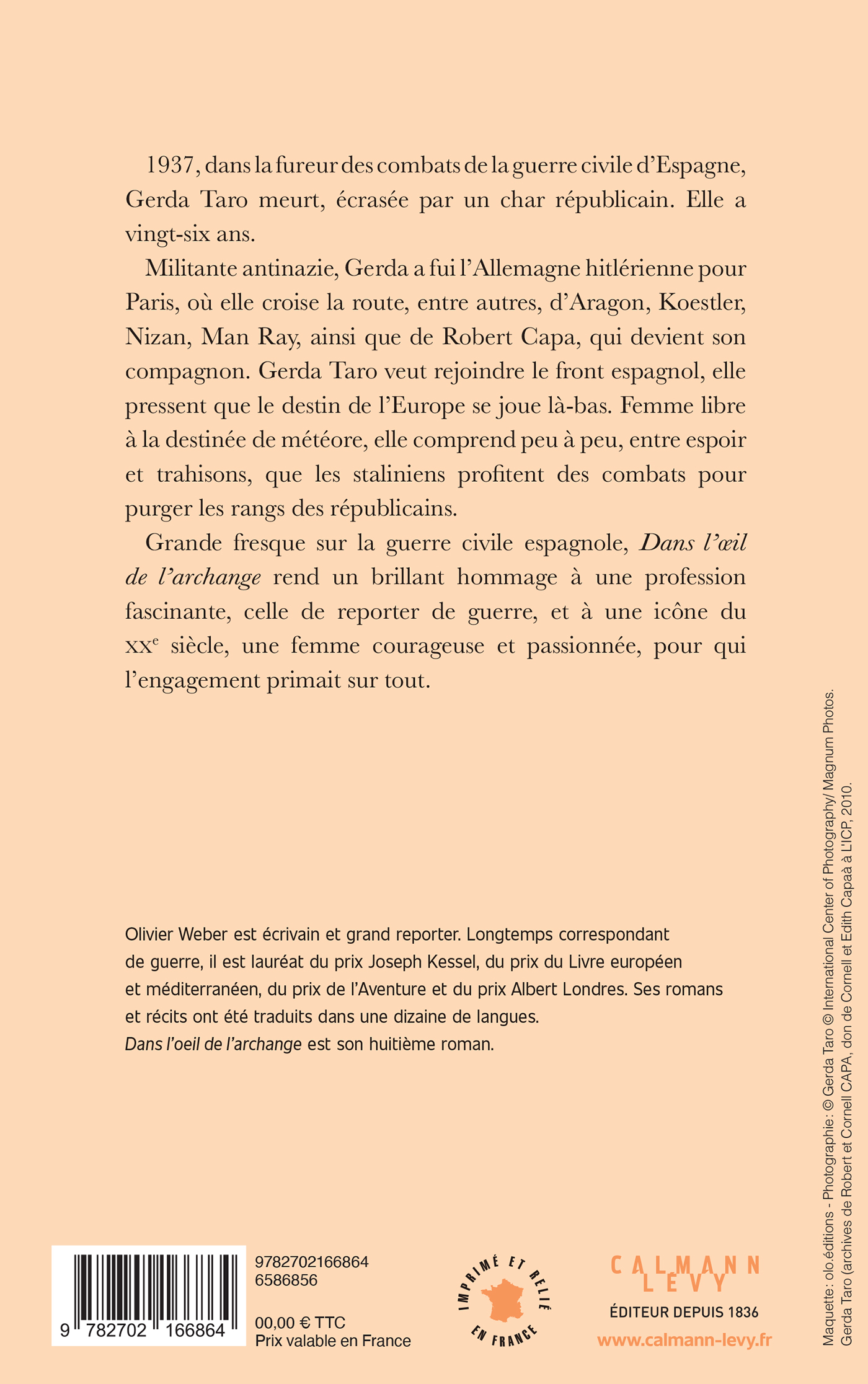 Dans l'oeil de l'archange - Olivier Weber - CALMANN-LEVY