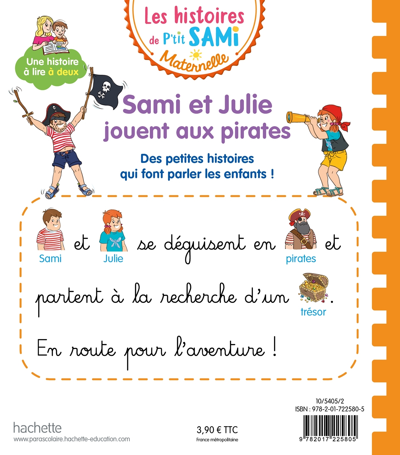 Les histoires de P'tit Sami Maternelle (3-5 ans) : Sami et Julie jouent aux pirates - Sophie De Mullenheim - HACHETTE EDUC