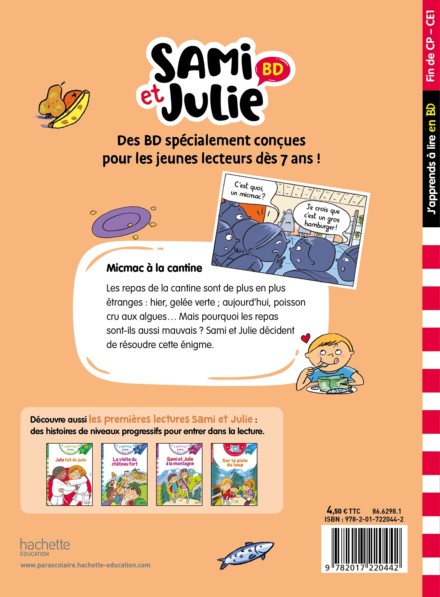 SAMI ET JULIE BD FIN DE CP- CE1 - MICMAC A LA CANTINE - Sandra Lebrun - HACHETTE EDUC