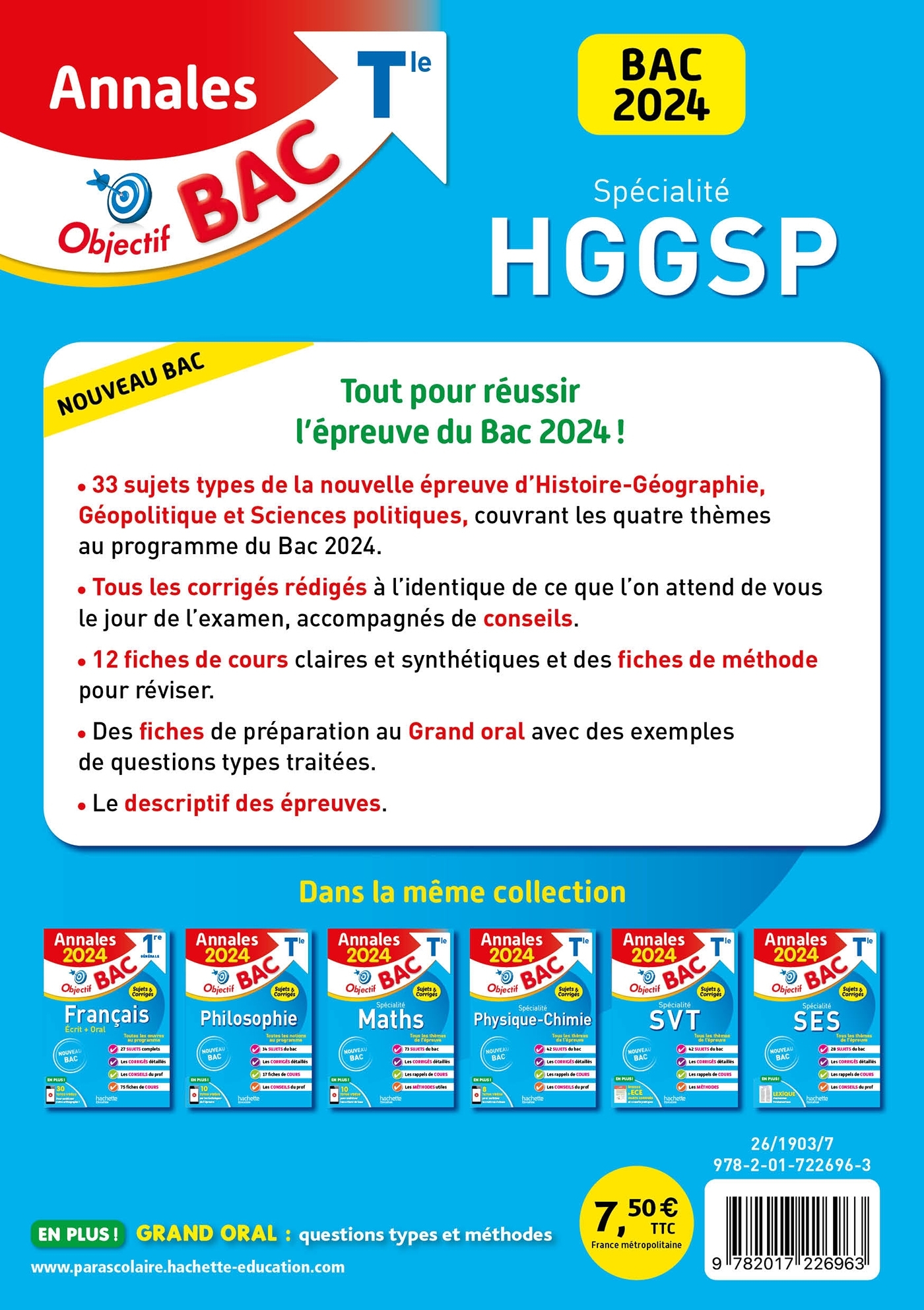 Annales Objectif BAC 2024 - Spécialité HGGSP - Arnaud Léonard - HACHETTE EDUC