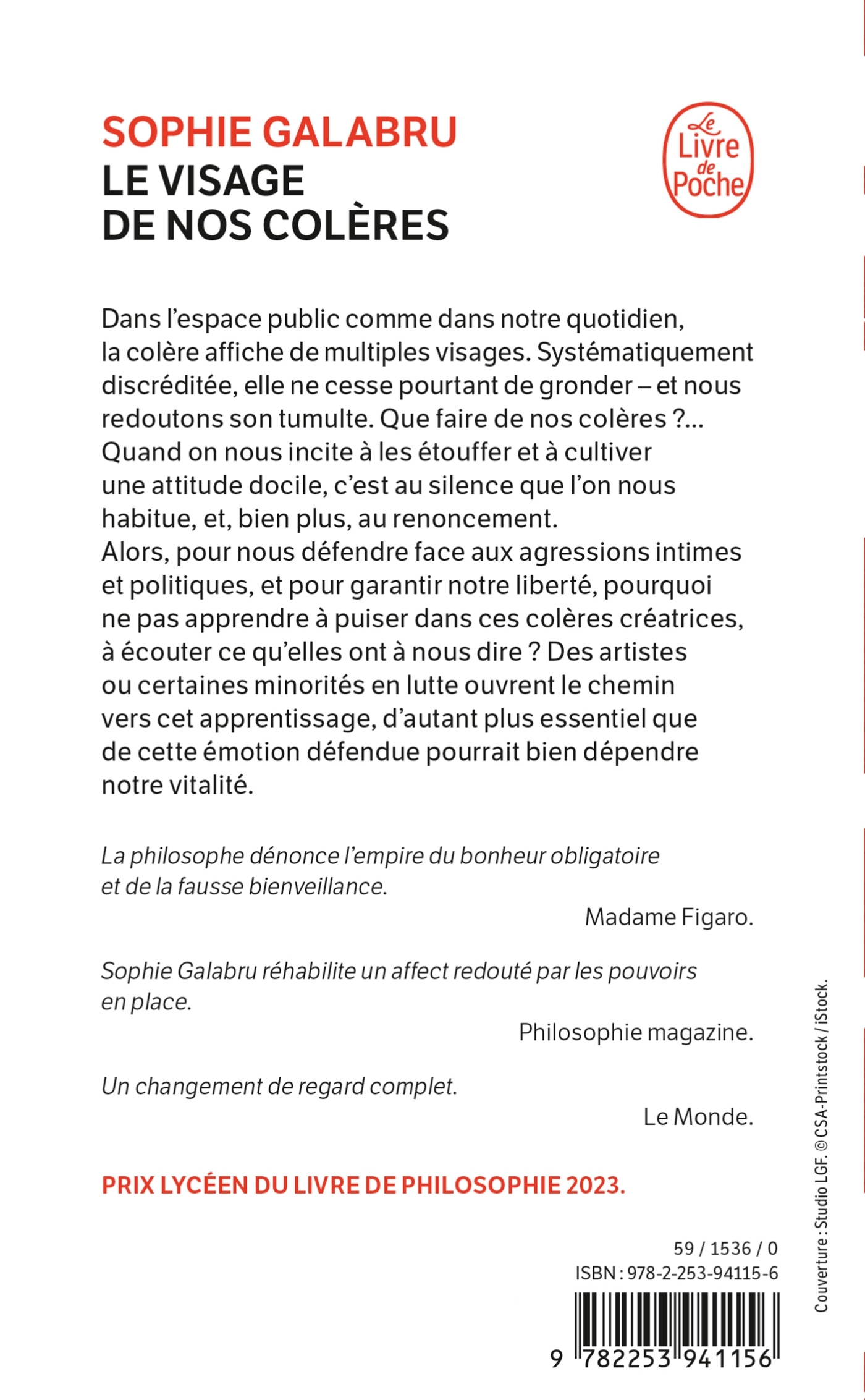 Le Visage de nos colères - Sophie Galabru - LGF