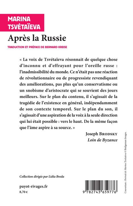 Après la Russie - Marina Tsvétaïeva - RIVAGES