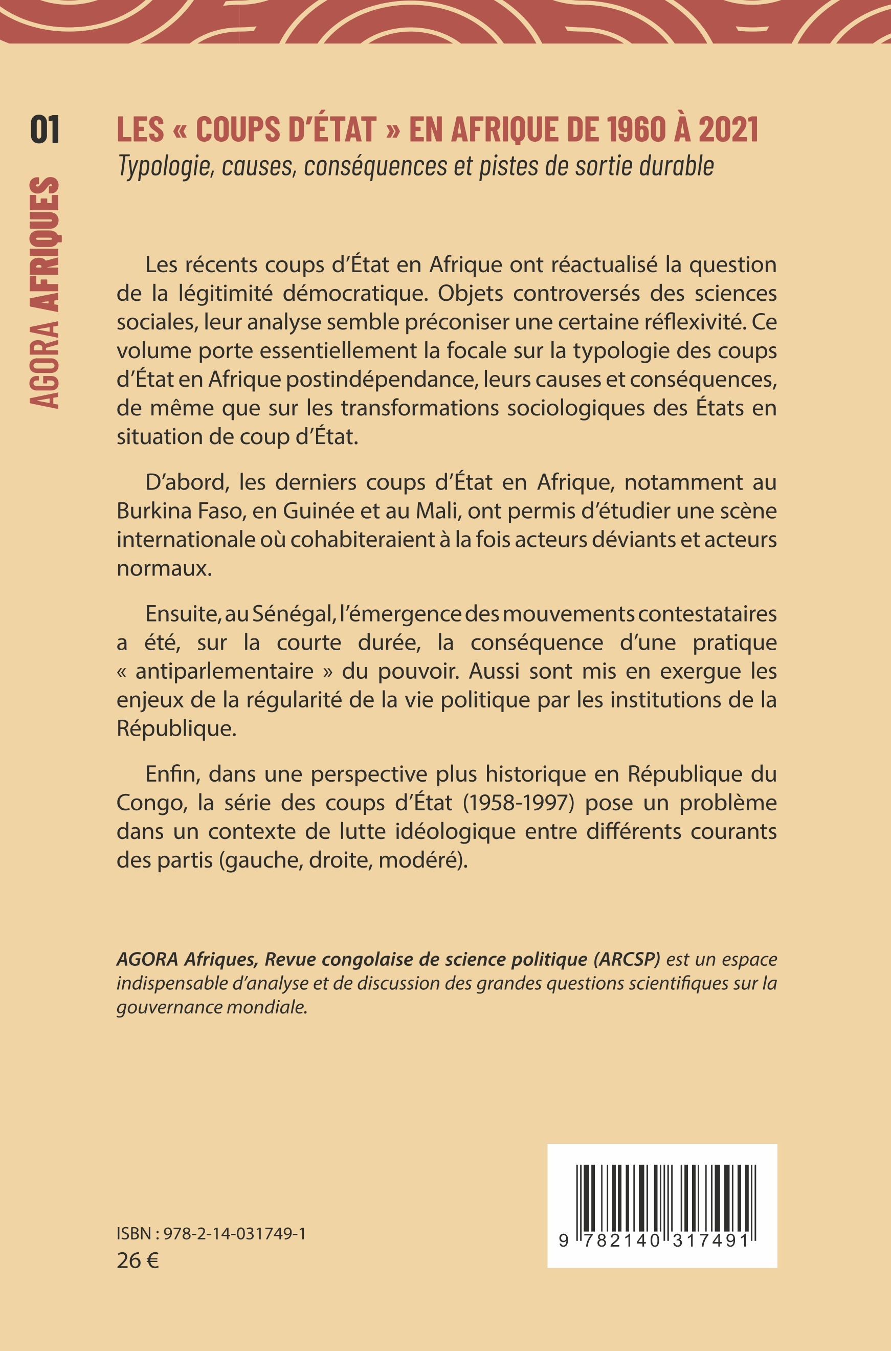 Agora Afrique - Revue congolaise de sciences politiques (RCSP) - XXX - L'HARMATTAN