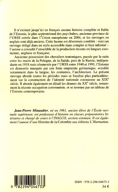 Histoire de l'Estonie et de la nation estonienne - Jean-Pierre Minaudier - L'HARMATTAN