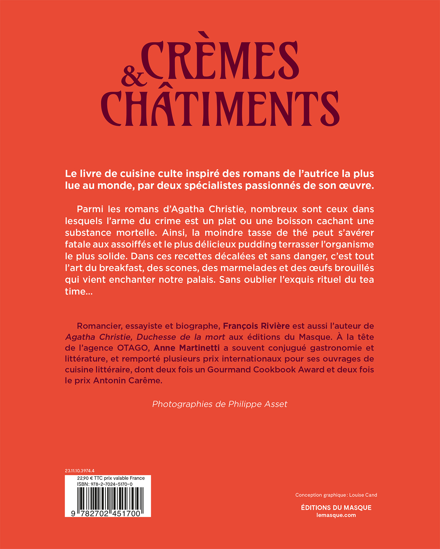 CREMES ET CHATIMENTS - Anne Martinetti - ED DU MASQUE