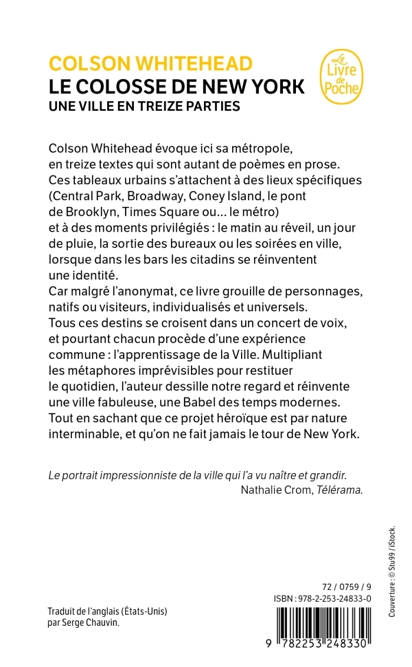 Le Colosse de New York - Colson Whitehead - LGF