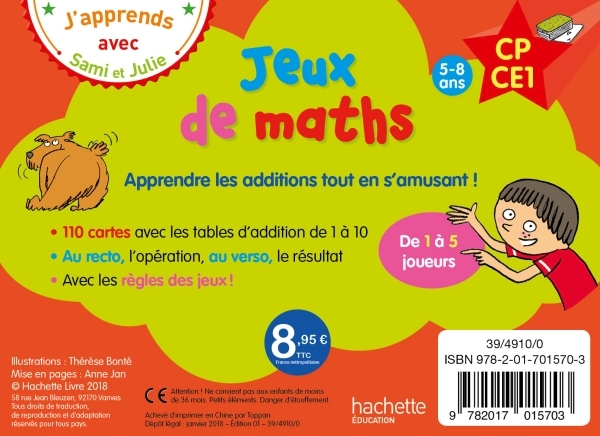 J-APPRENDS AVEC SAMI ET JULIE : JEUX DE MATHS - Thérèse Bonté - HACHETTE EDUC