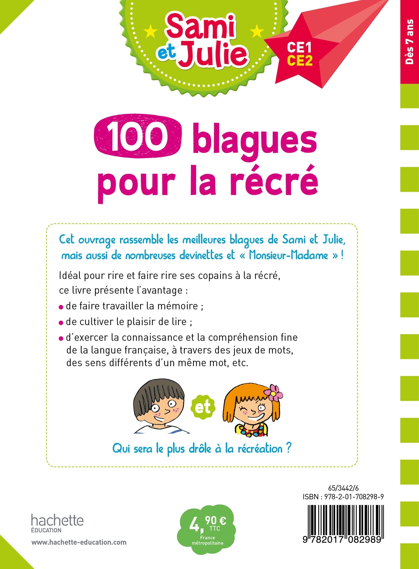 Sami et Julie 100 blagues pour la récré - Sandra Lebrun - HACHETTE EDUC