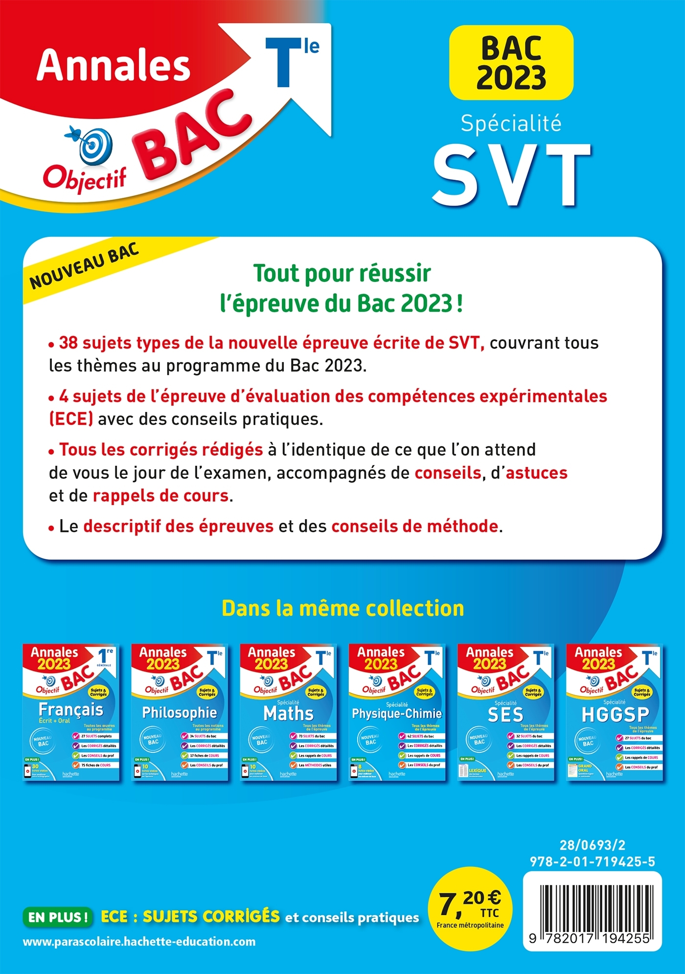 ANNALES OBJECTIF BAC 2023 - SPECIALITE SVT - Patrice Delguel - HACHETTE EDUC