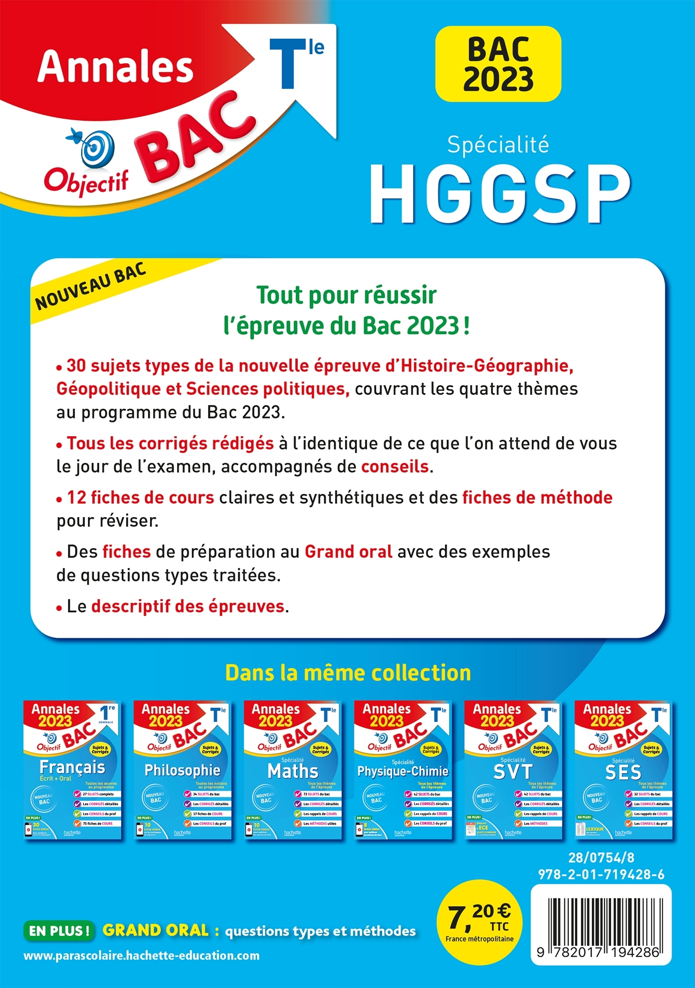 ANNALES OBJECTIF BAC 2023 - SPECIALITE HGGSP - Arnaud Léonard - HACHETTE EDUC