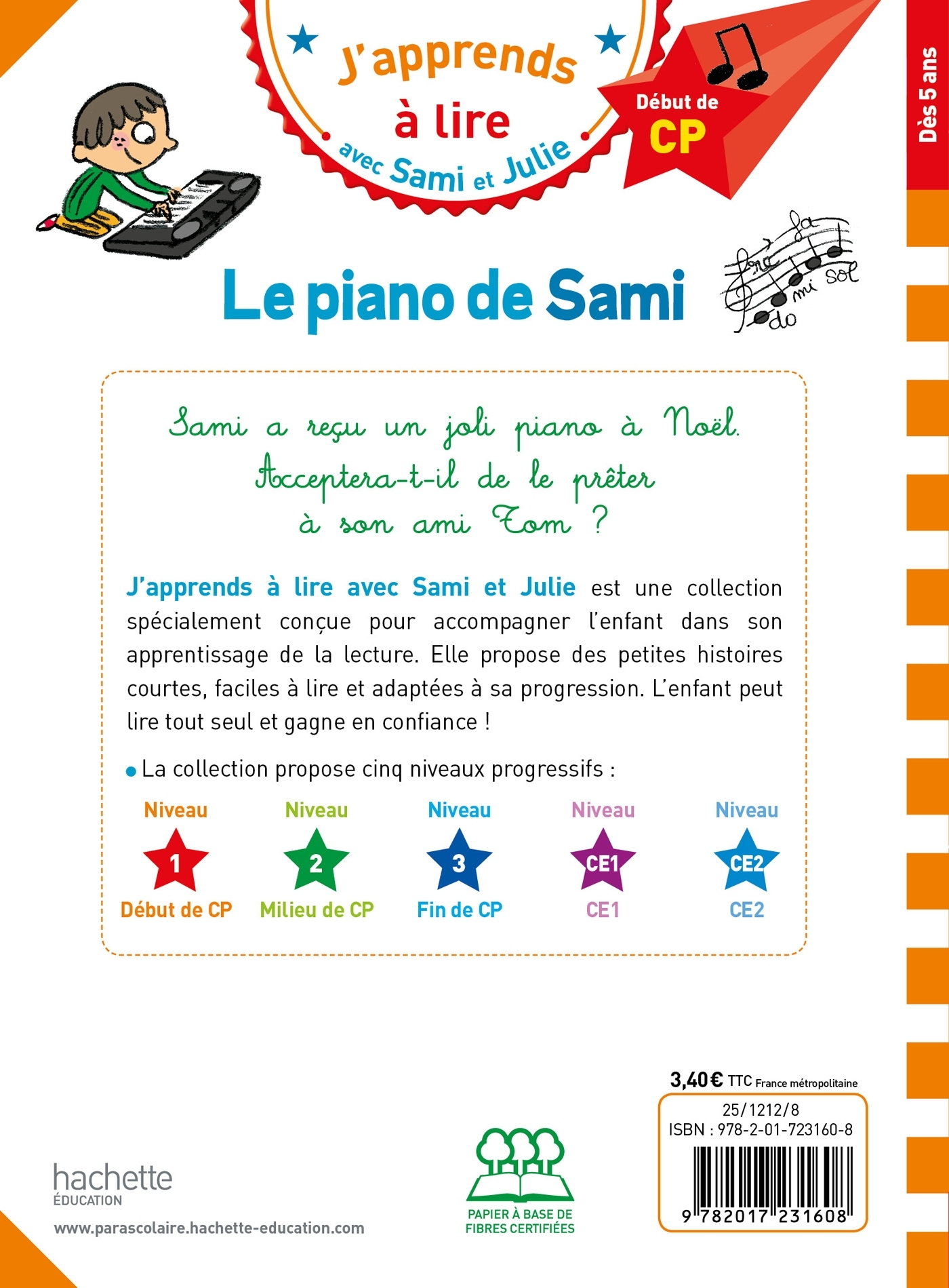 Sami et Julie CP niveau 1 Le piano de Sami - Thérèse Bonté - HACHETTE EDUC