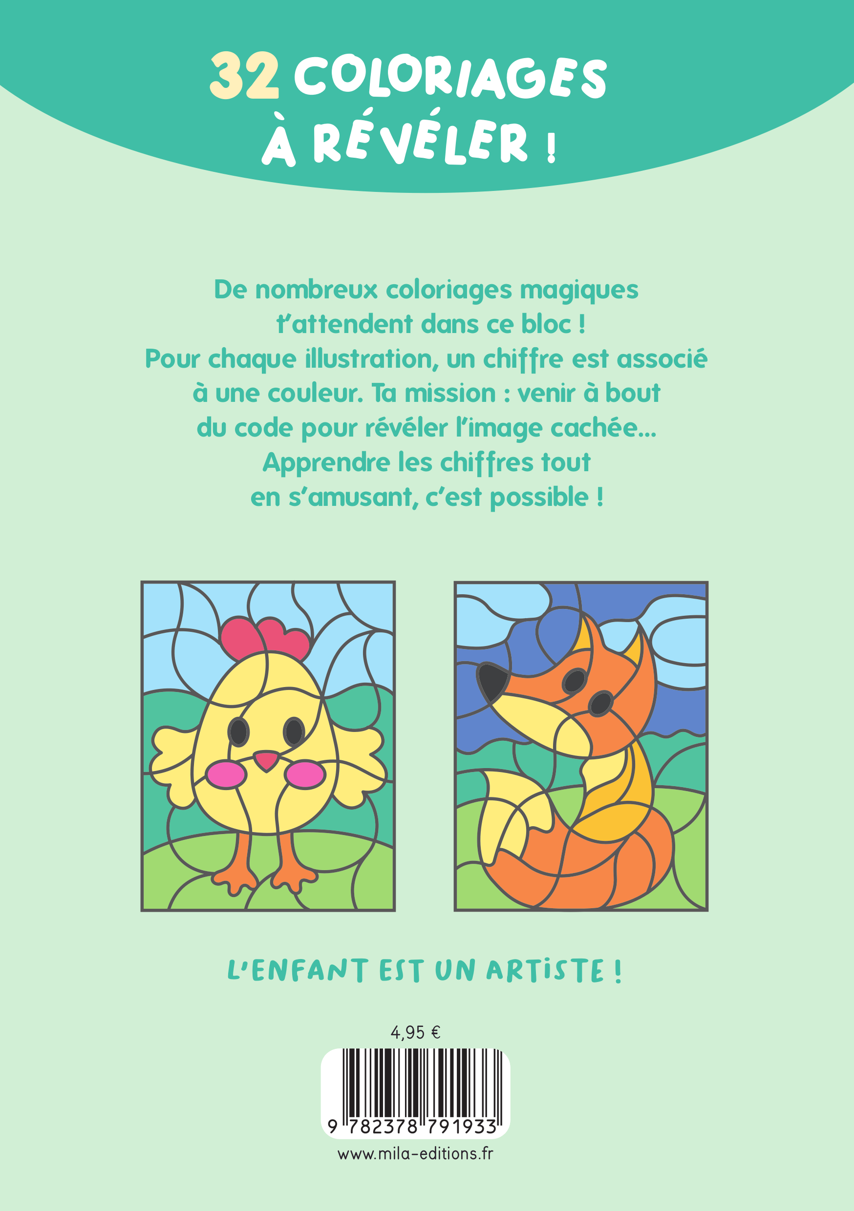 MON BLOC DE COLORIAGES MAGIQUES - LES CHIFFRES - LES BEBES ANIMAUX - 32 COLORIAGES A REVELER ! + FEU -  Collectif - MILA