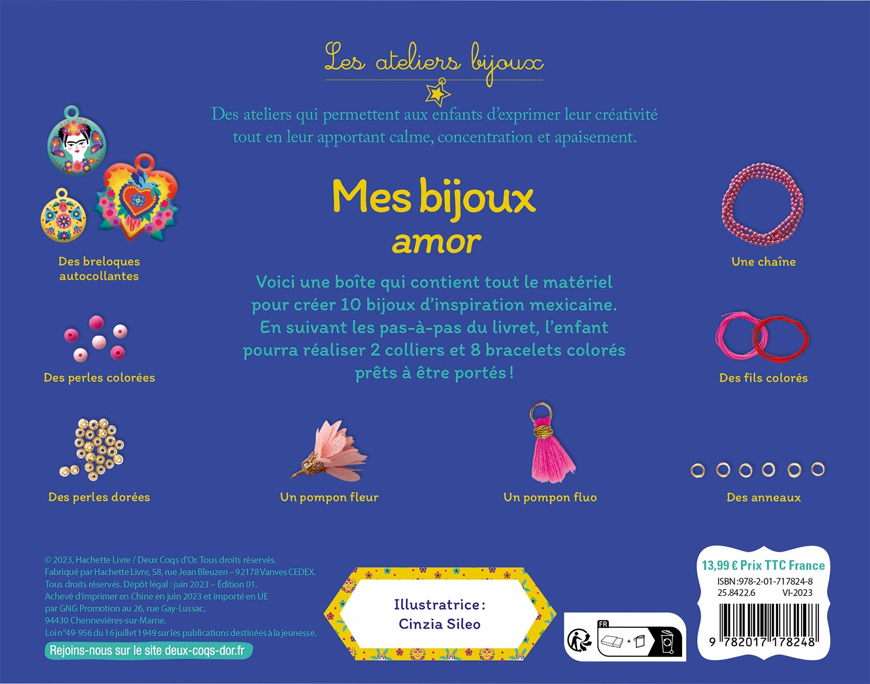 MES BIJOUX AMOR - COFFRET AVEC ACCESSOIRES - CINZIA SILEO - DEUX COQS D OR