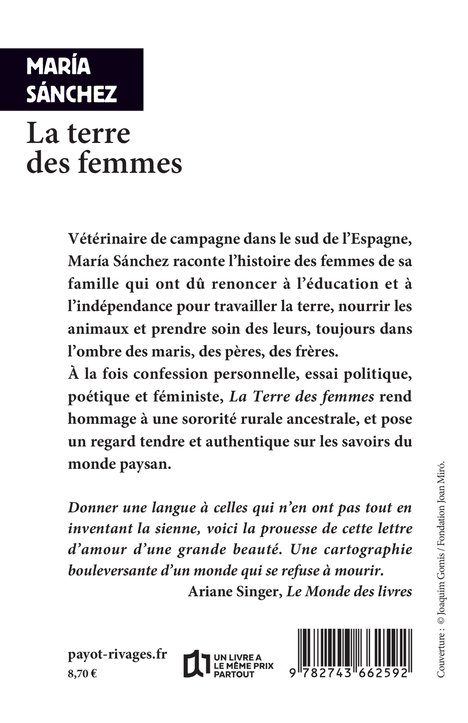 LA TERRE DES FEMMES - Maria Sanchez - RIVAGES