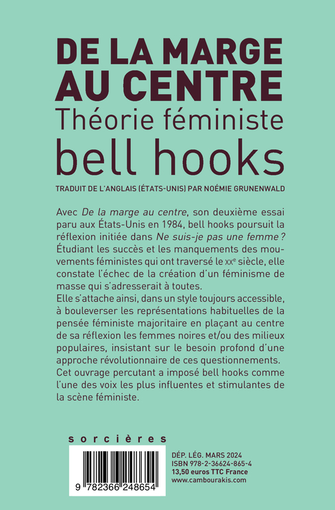 De la marge au centre - théorie féministe - Bell Hooks - CAMBOURAKIS