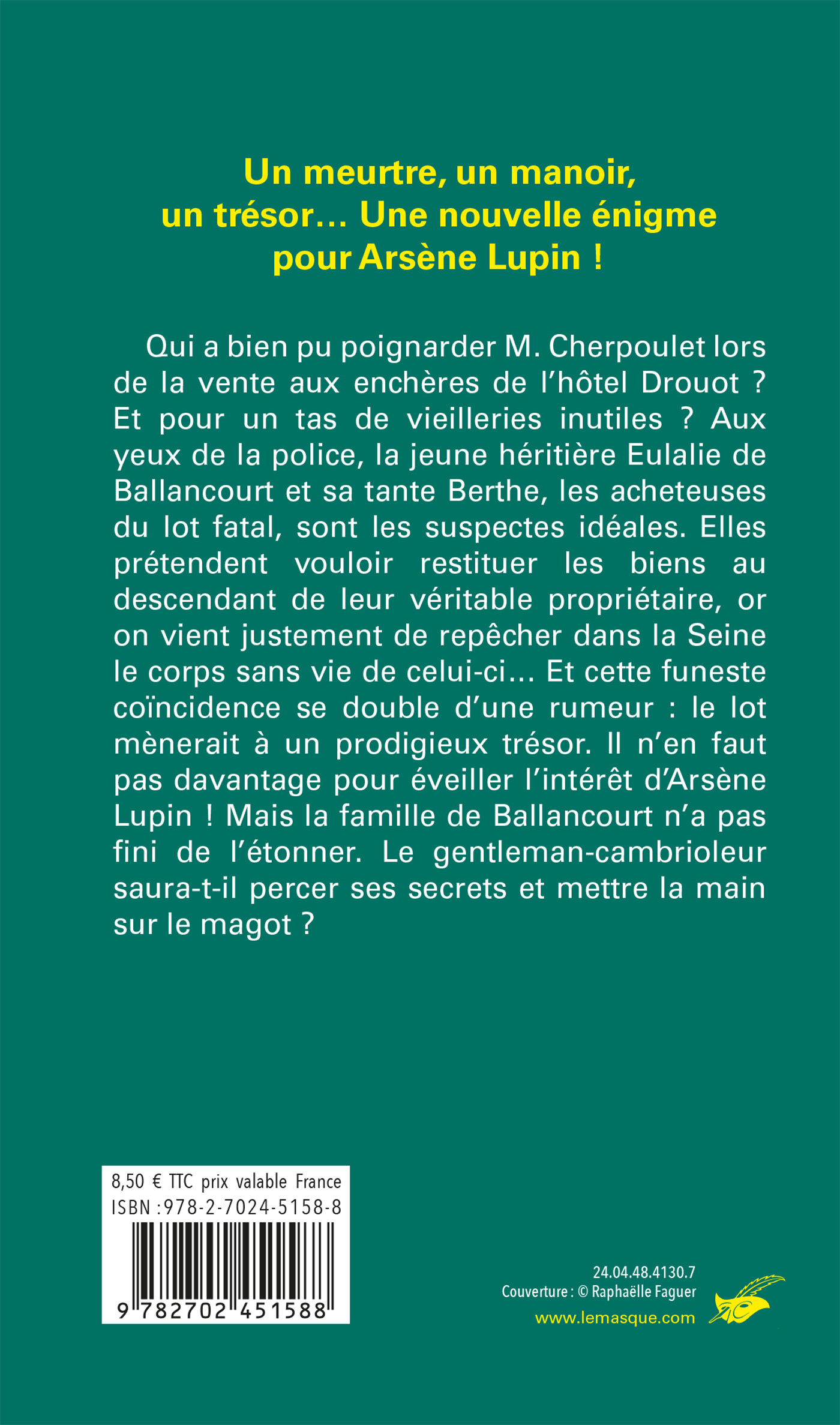 Les Confessions d'Arsène Lupin - Frédéric Lenormand - ED DU MASQUE