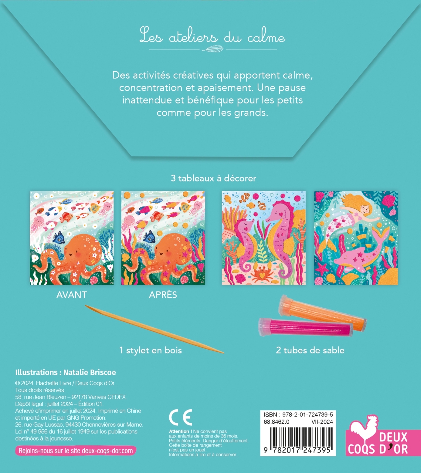 Sables fluo le jardin sous la mer - mini boîte avec accessoires - Natalie BRISCOE - DEUX COQS D OR