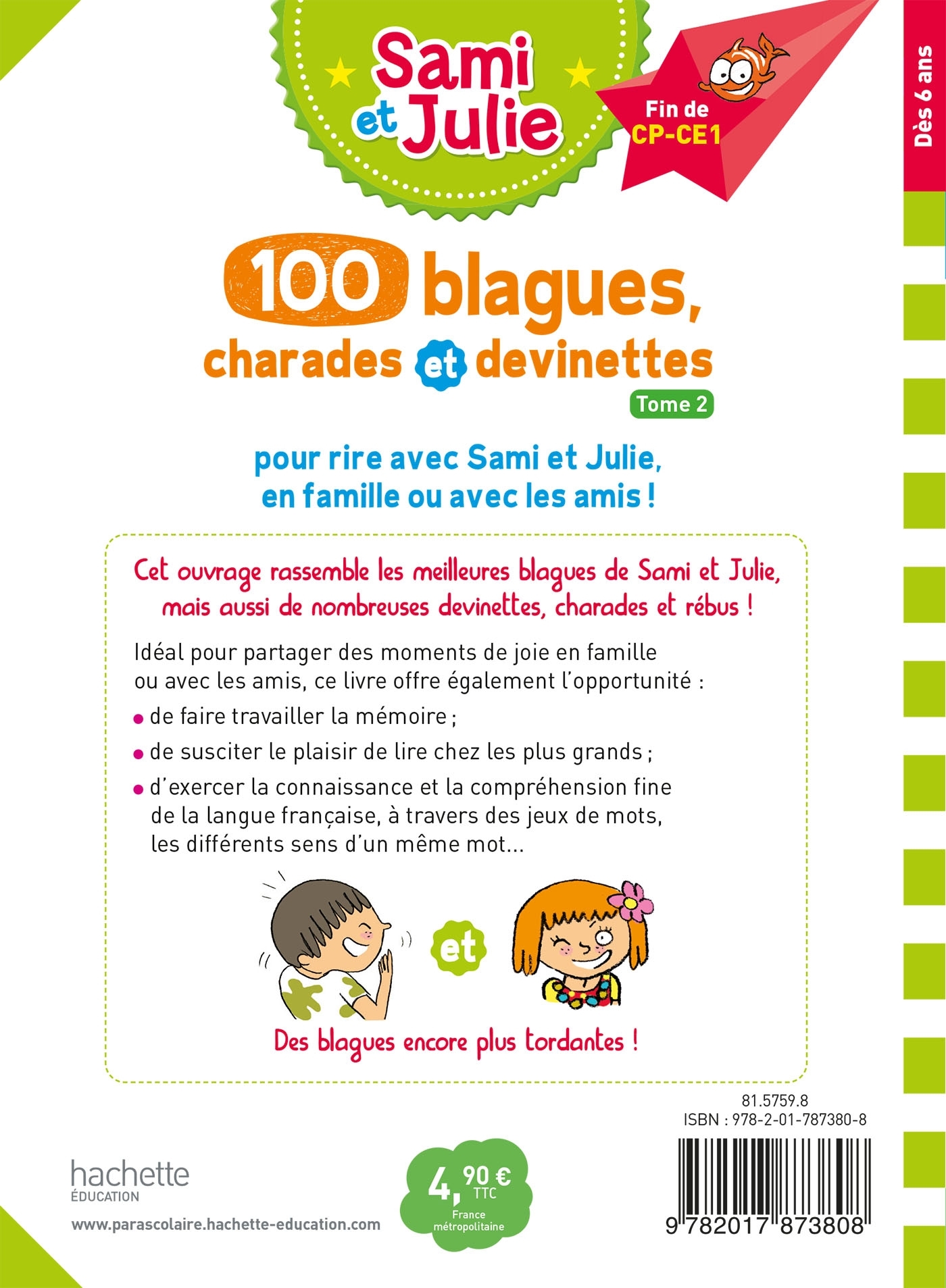 Sami et Julie - 100 blagues, charades et devinettes Tome 2 - Thérèse Bonté - HACHETTE EDUC