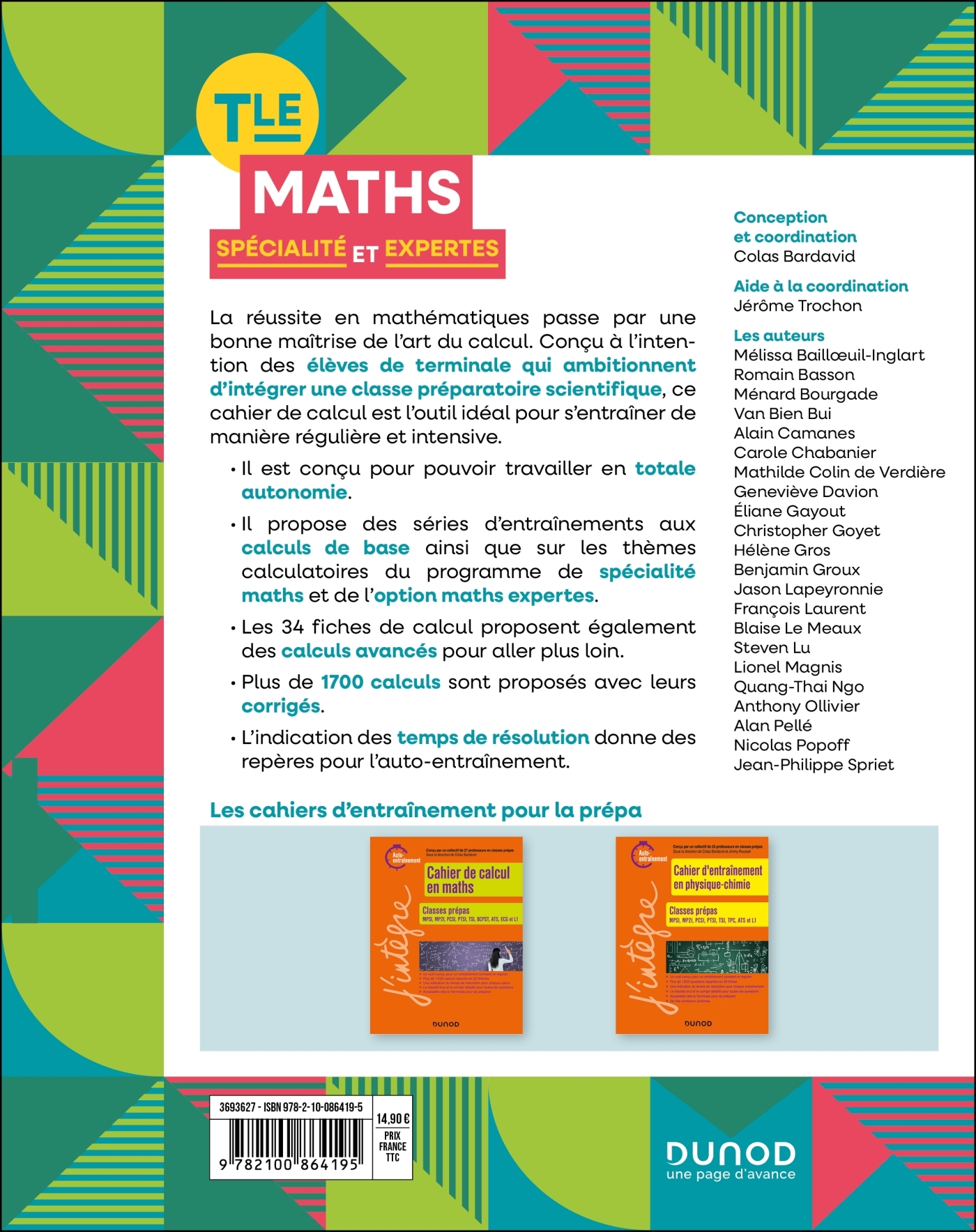 Cahier de calcul en maths Terminale - Colas Bardavid - DUNOD