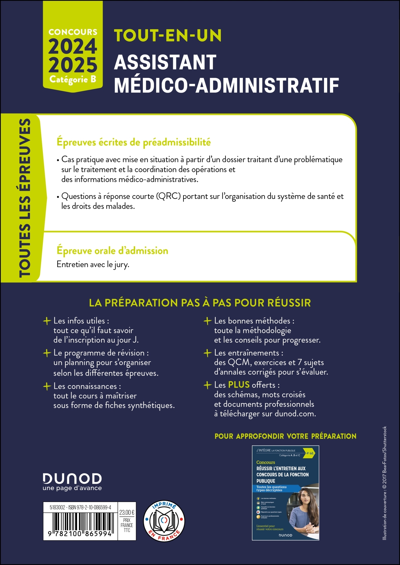 Concours Assistant médico-administratif 2024-2025 - Tout-en-un - Clothilde Poppe - DUNOD