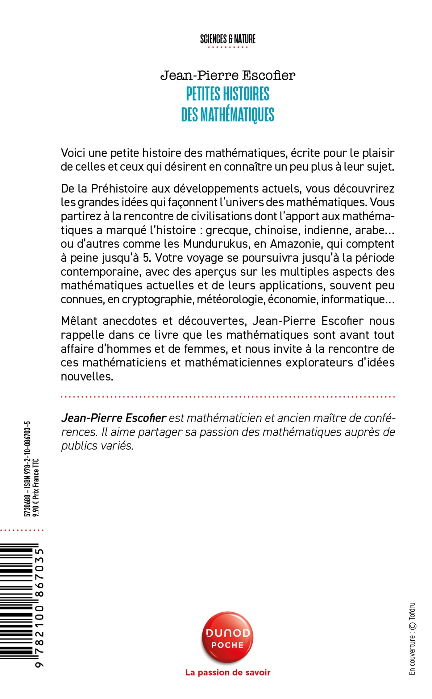 Petites histoires des mathématiques - Jean-Pierre Escofier - DUNOD