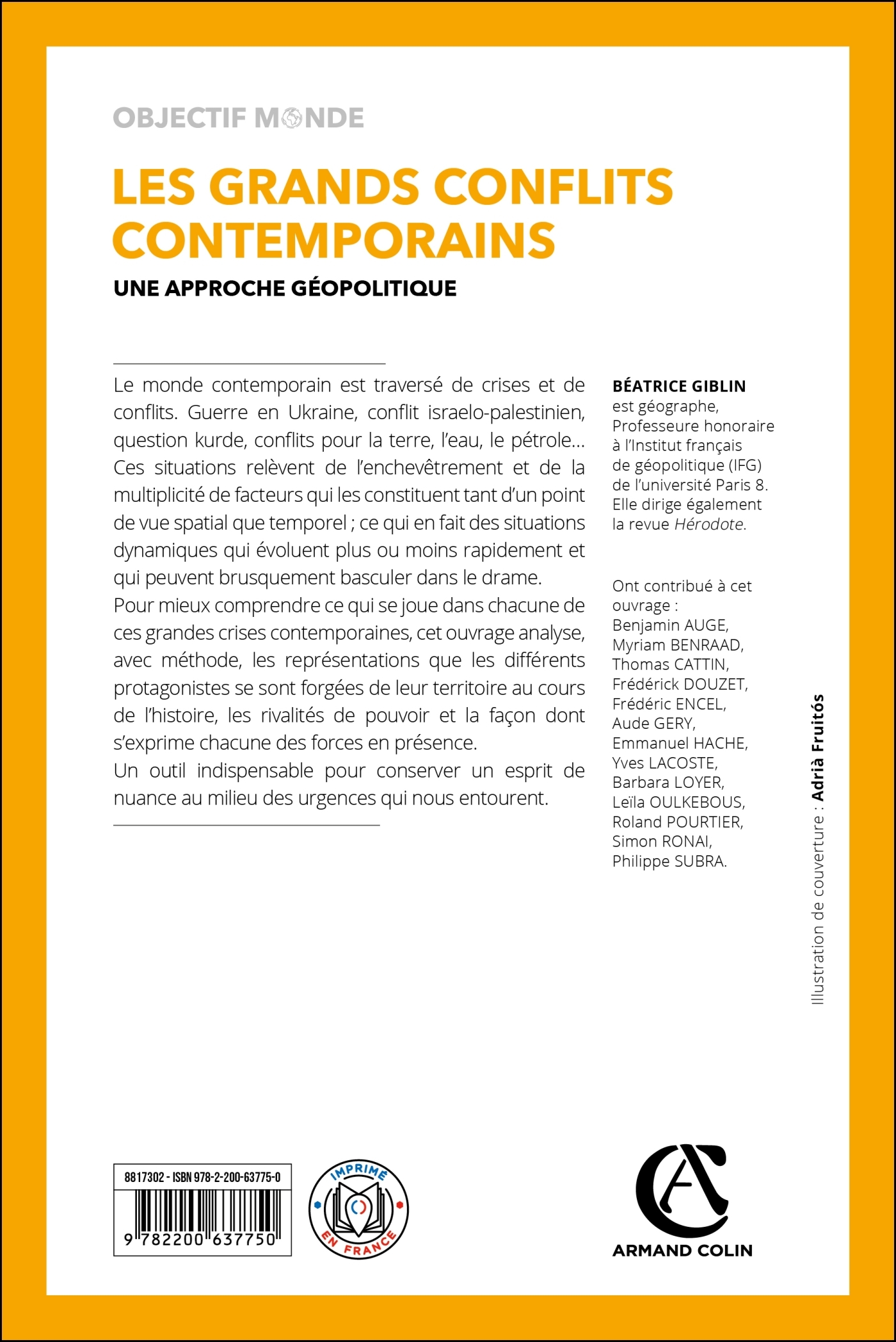 Les grands conflits contemporains - Béatrice GIBLIN - ARMAND COLIN