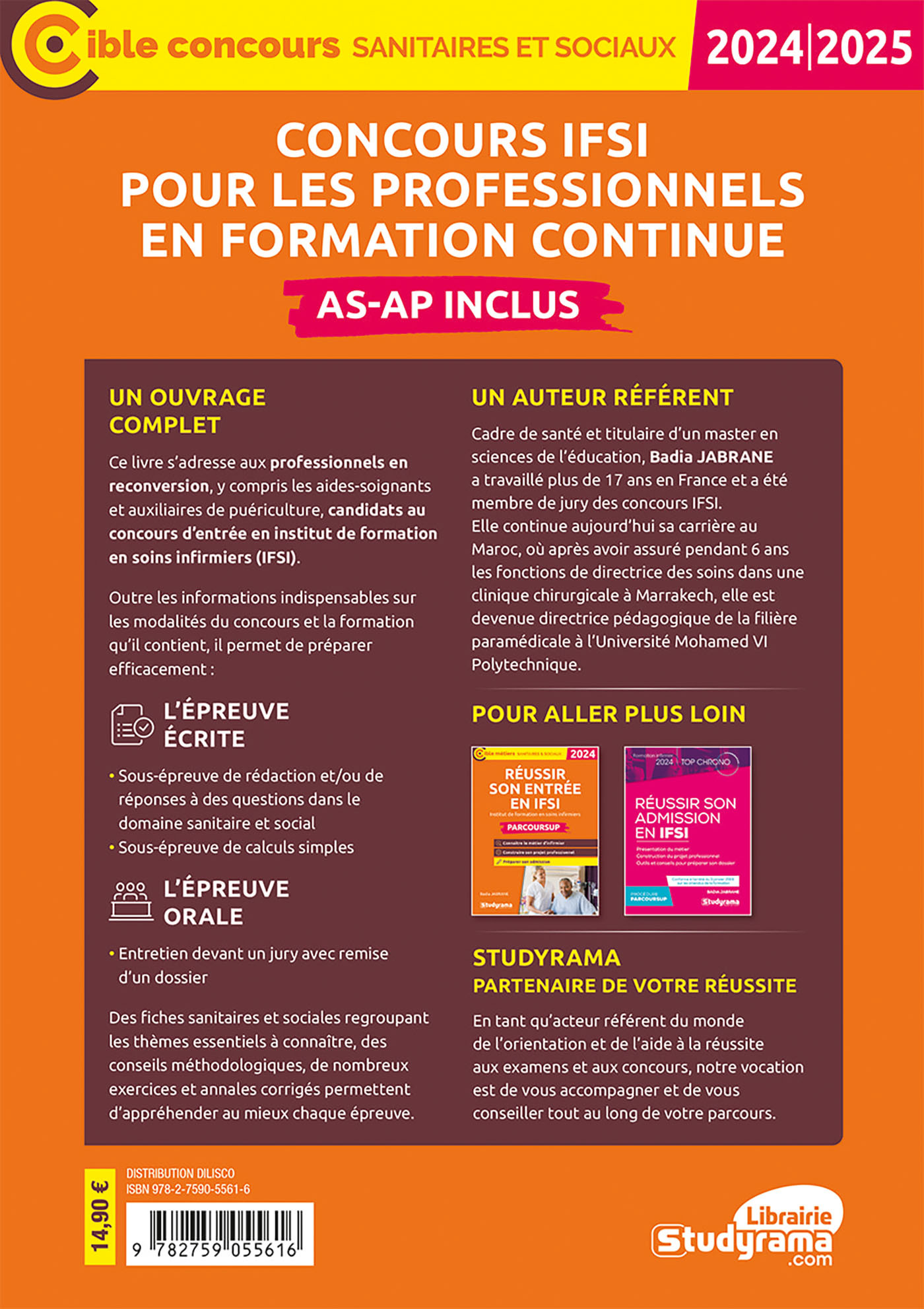 Concours IFSI pour les professionnels en formation continue – Tout-en-un (Concours 2024-2025) - Badia Jabrane - STUDYRAMA