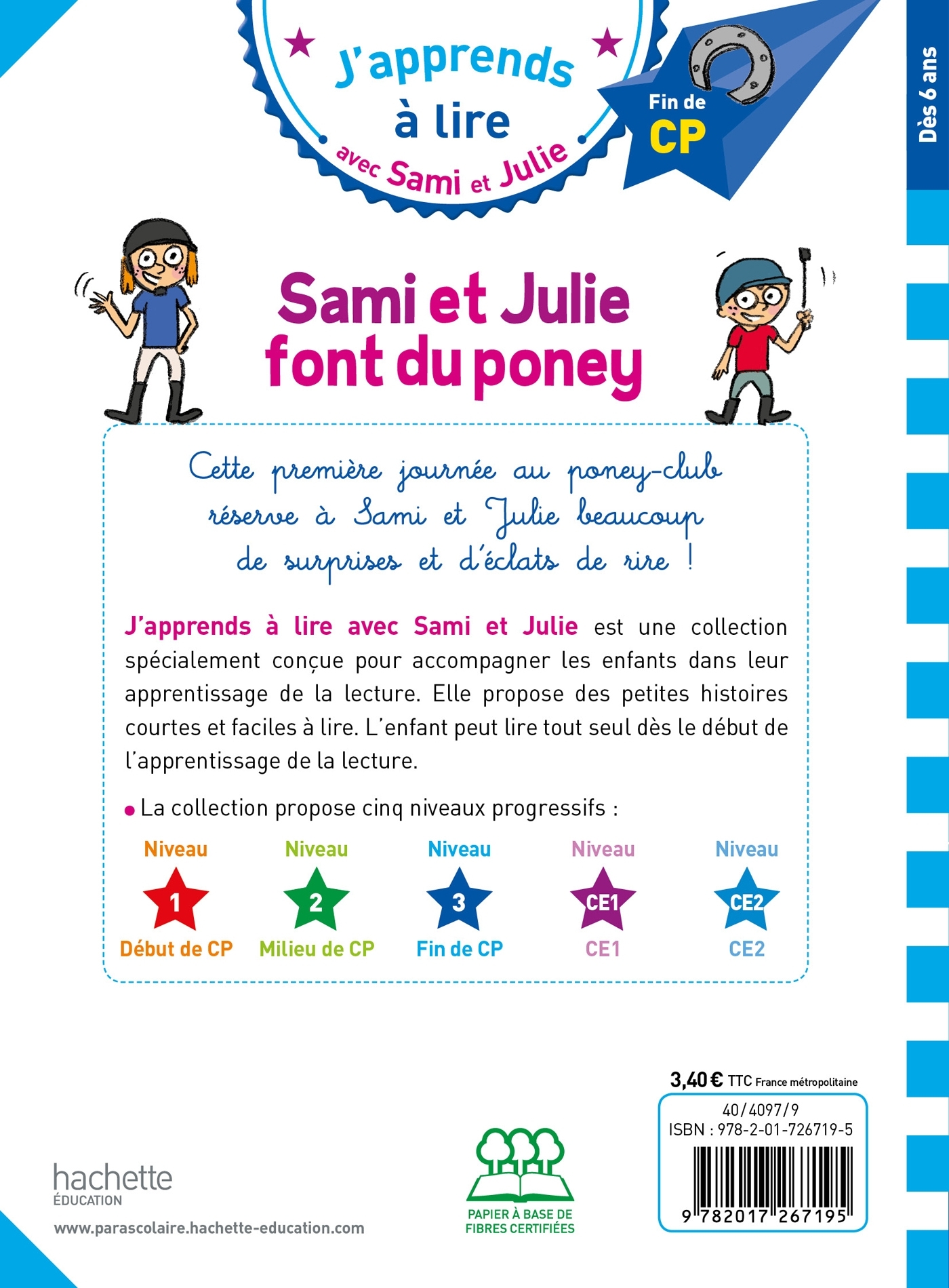 Sami et Julie CP niveau 3 Sami et Julie font du poney - Thérèse Bonté - HACHETTE EDUC