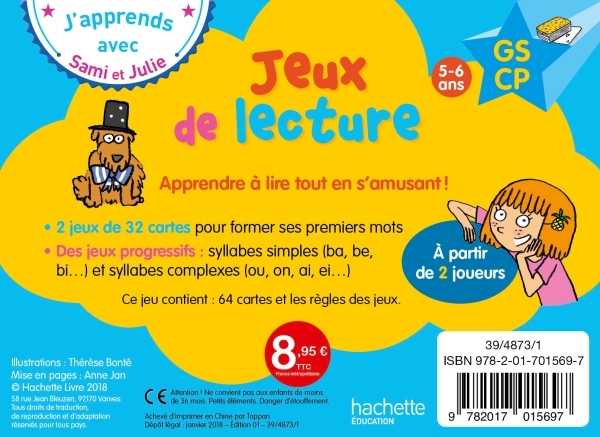 J'apprends avec Sami et Julie : Jeux de lecture - Thérèse Bonté - HACHETTE EDUC