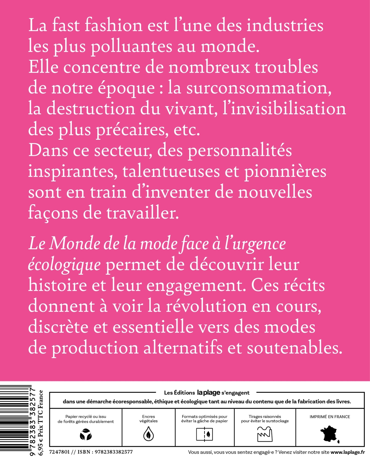 Le monde de la mode face à l'urgence écologique - Collectif d'auteurs Collectif d'auteurs - LA PLAGE