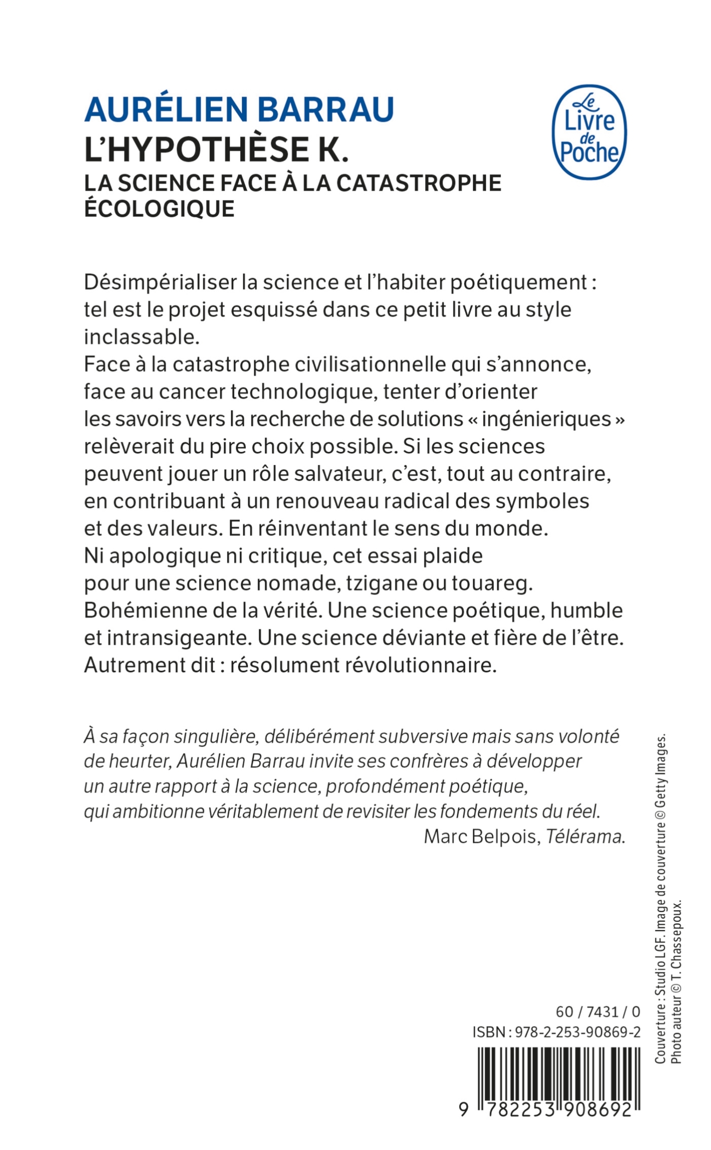 L-HYPOTHESE K - LA SCIENCE FACE A LA CATASTROPHE ECOLOGIQUE - Aurélien Barrau - LGF