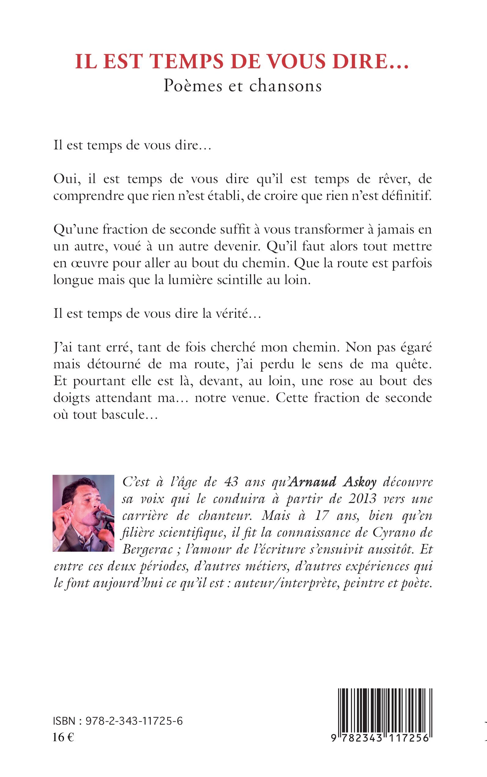 Il est temps de vous dire... - Arnaud Askoy - L'HARMATTAN