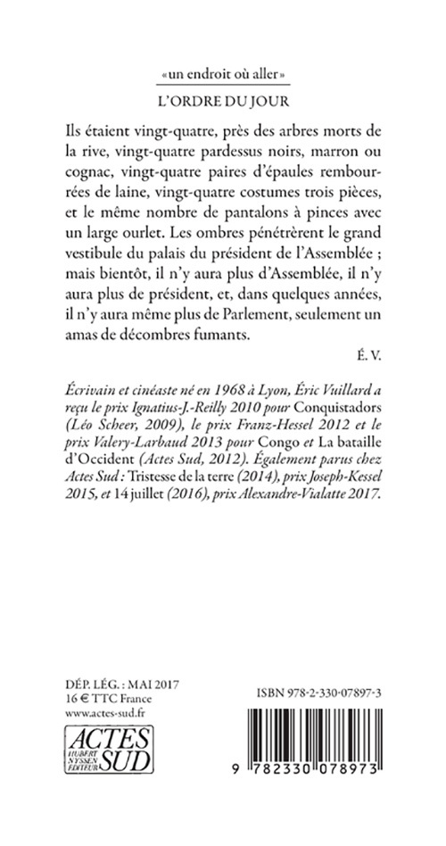 L'ordre du jour - Éric Vuillard - ACTES SUD