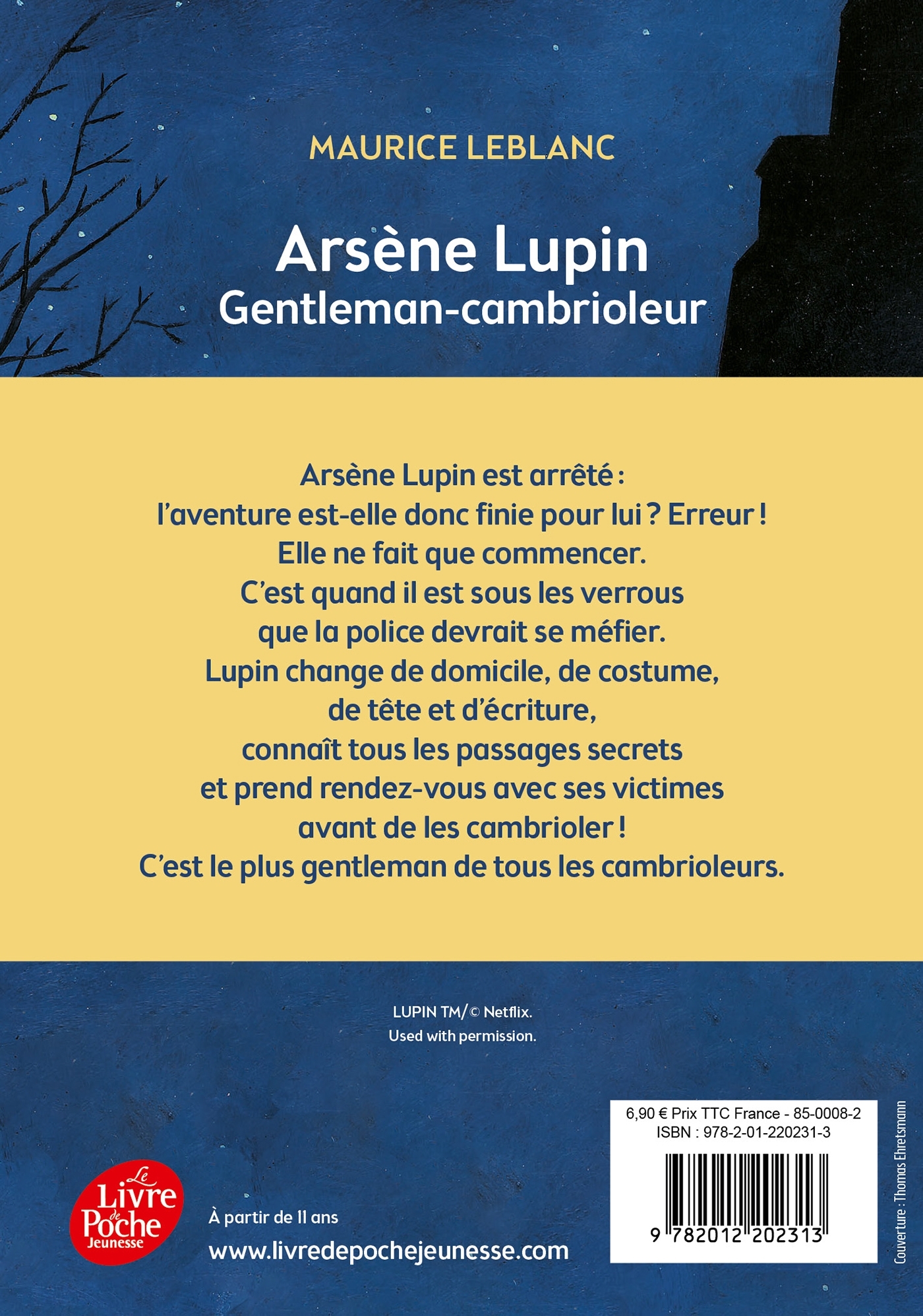 Arsène Lupin Gentleman-Cambrioleur - Texte intégral - Maurice Leblanc - POCHE JEUNESSE