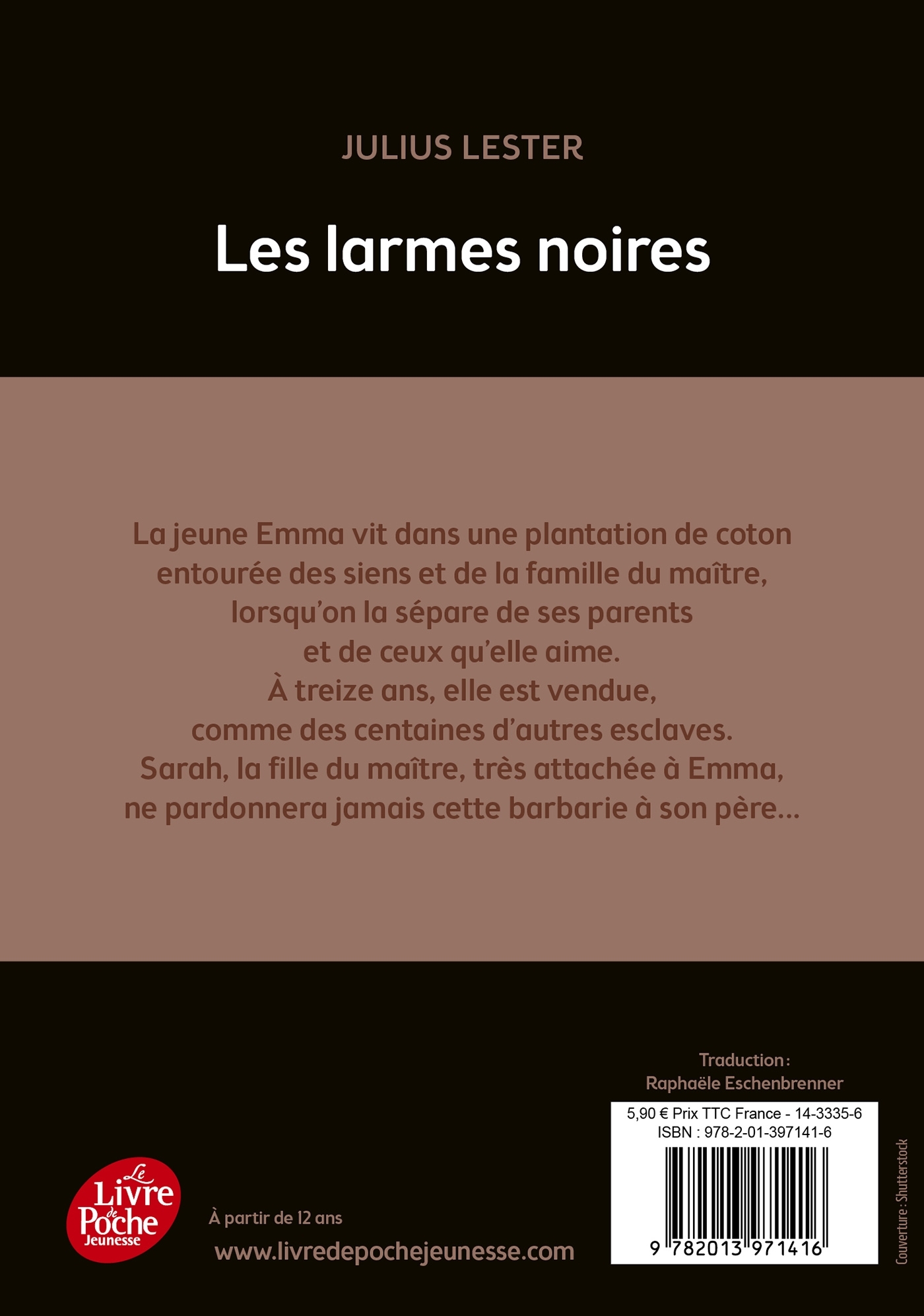 Les larmes noires - Julius Lester - POCHE JEUNESSE