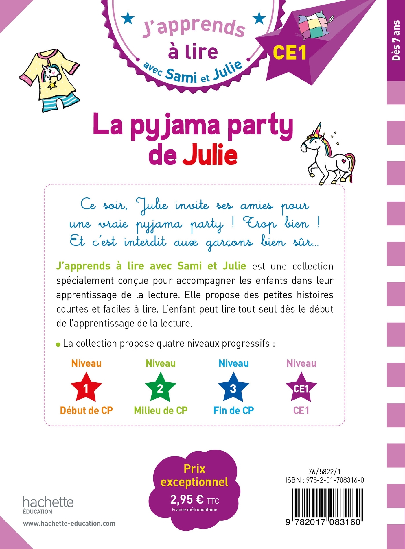 Sami et Julie CE1 La pyjama party de Julie - Thérèse Bonté - HACHETTE EDUC