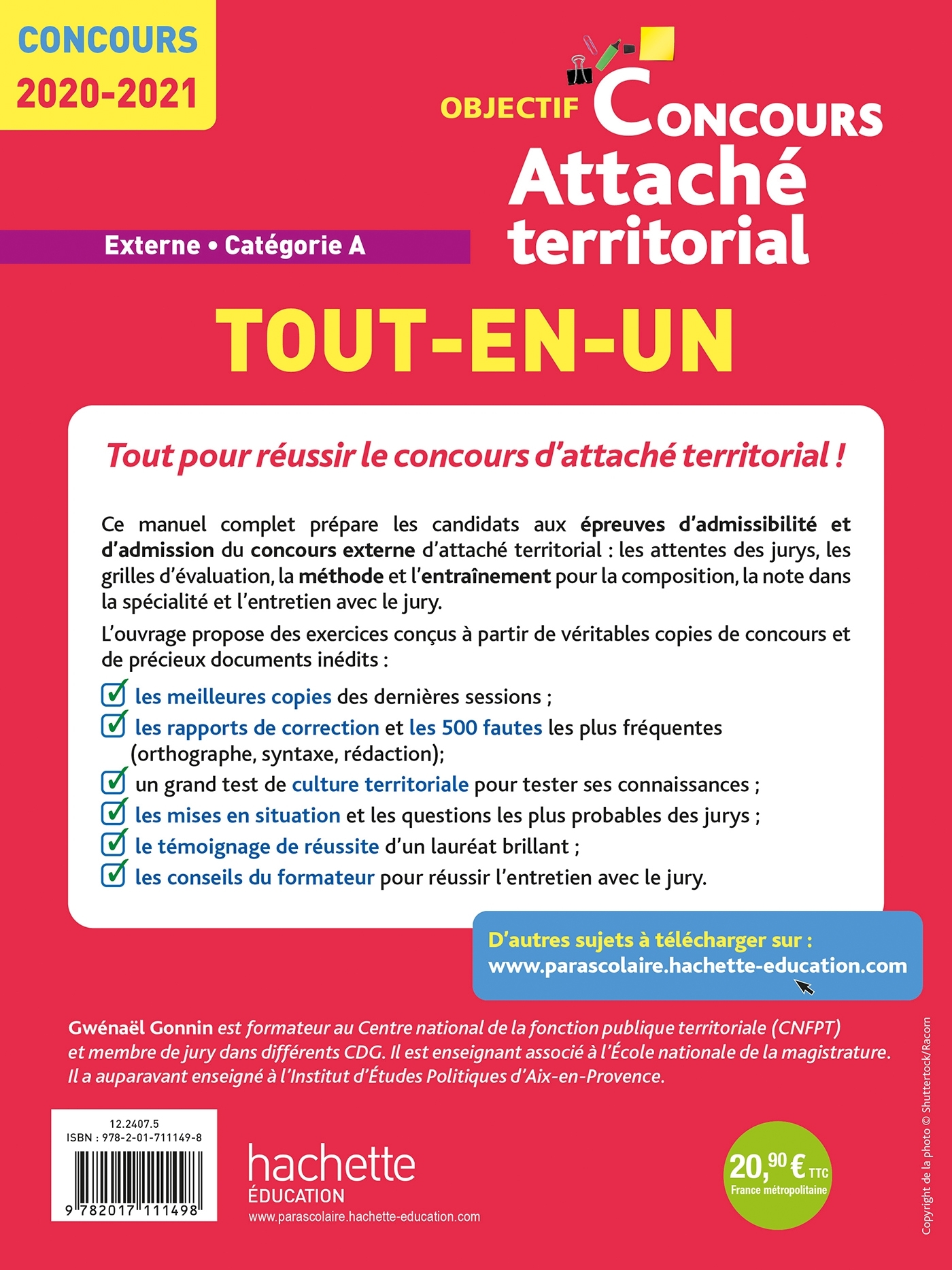 Objectif Concours Attaché territorial (concours externe) - Gwénaël Gonnin - HACHETTE EDUC