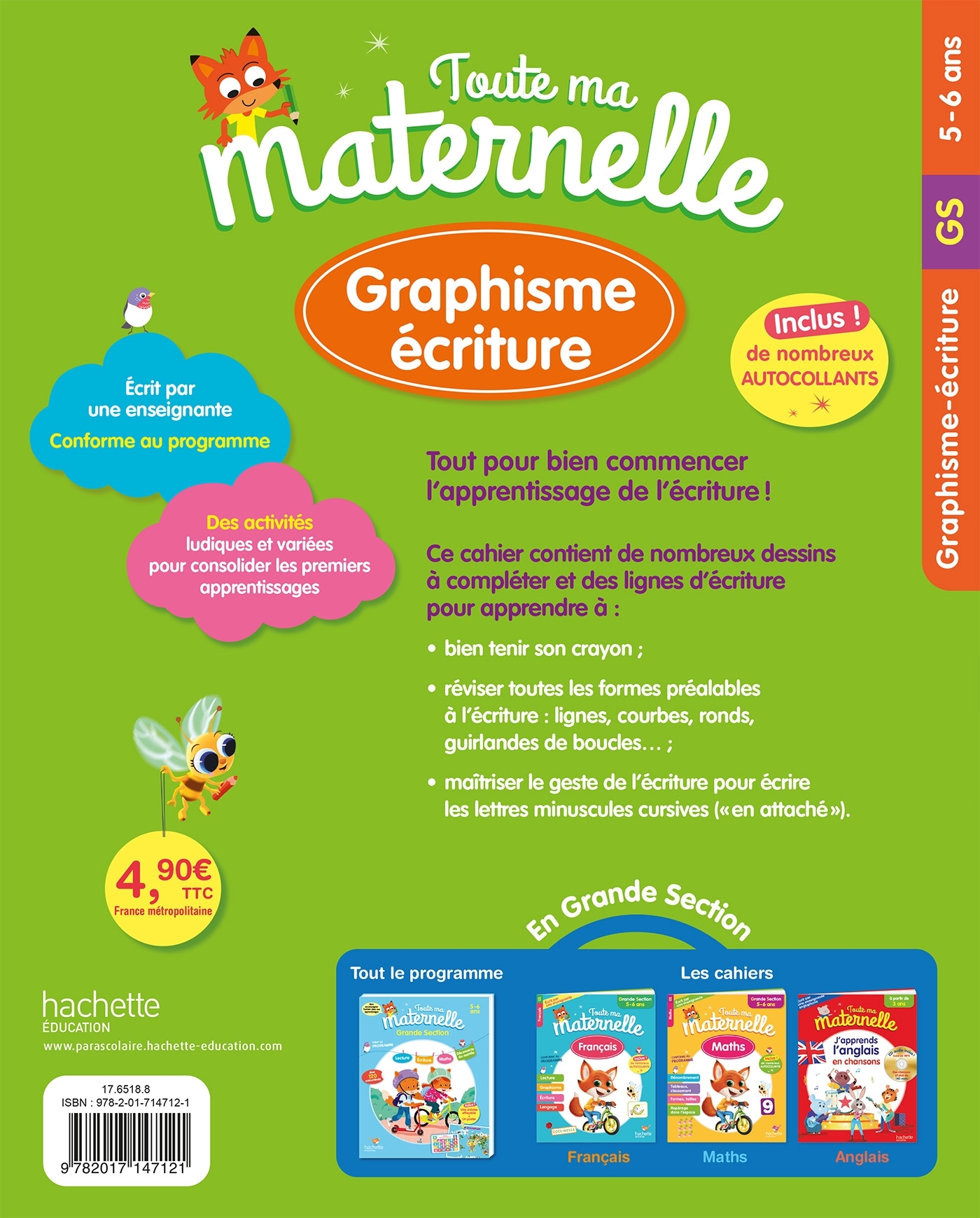 Toute ma maternelle Graphisme Ecriture Grande Section 5-6 ans - Christelle Prince - HACHETTE EDUC