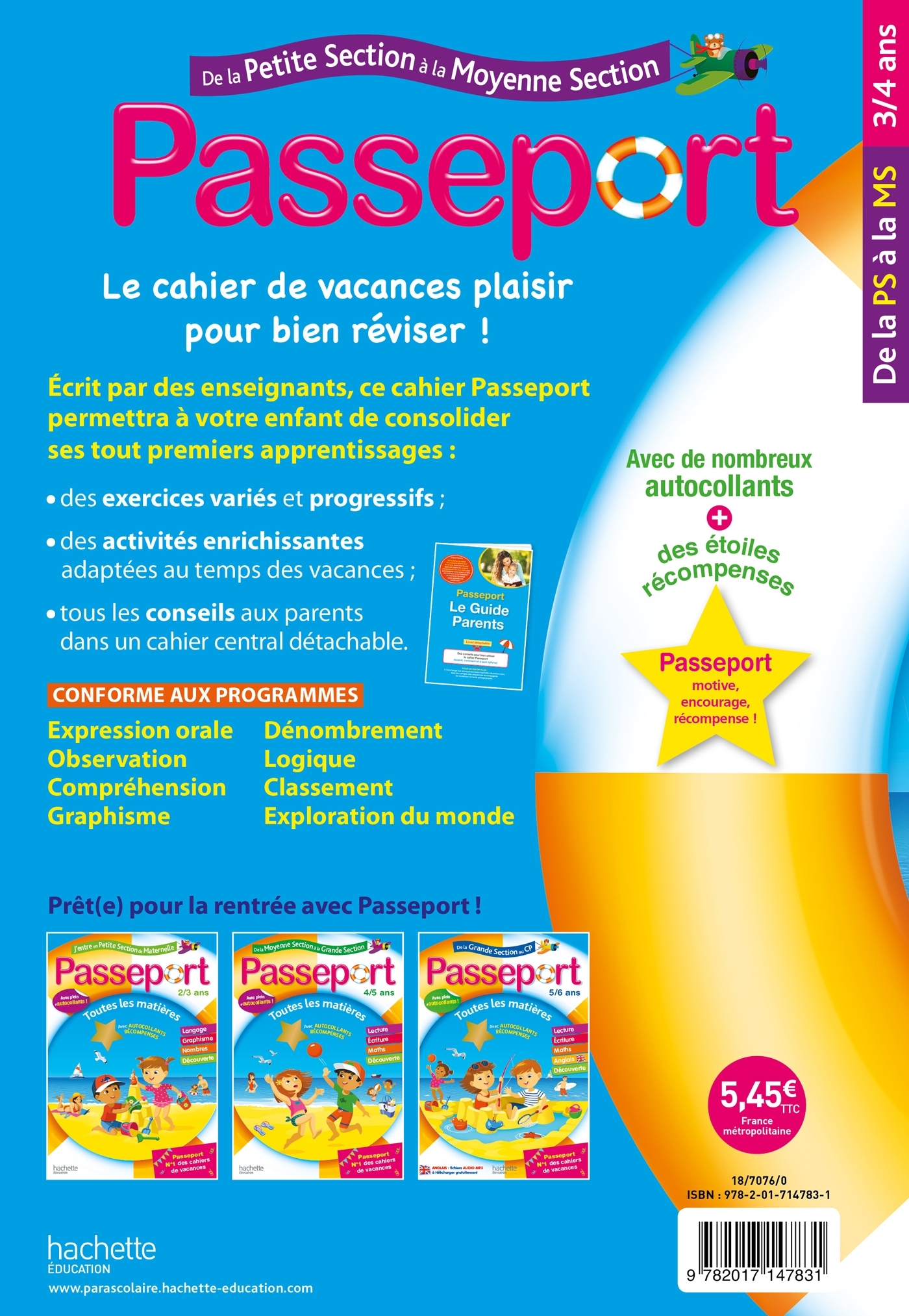 Passeport - De la Petite à la Moyenne section - Cahier de vacances 2022 - Nadia Poure - HACHETTE EDUC