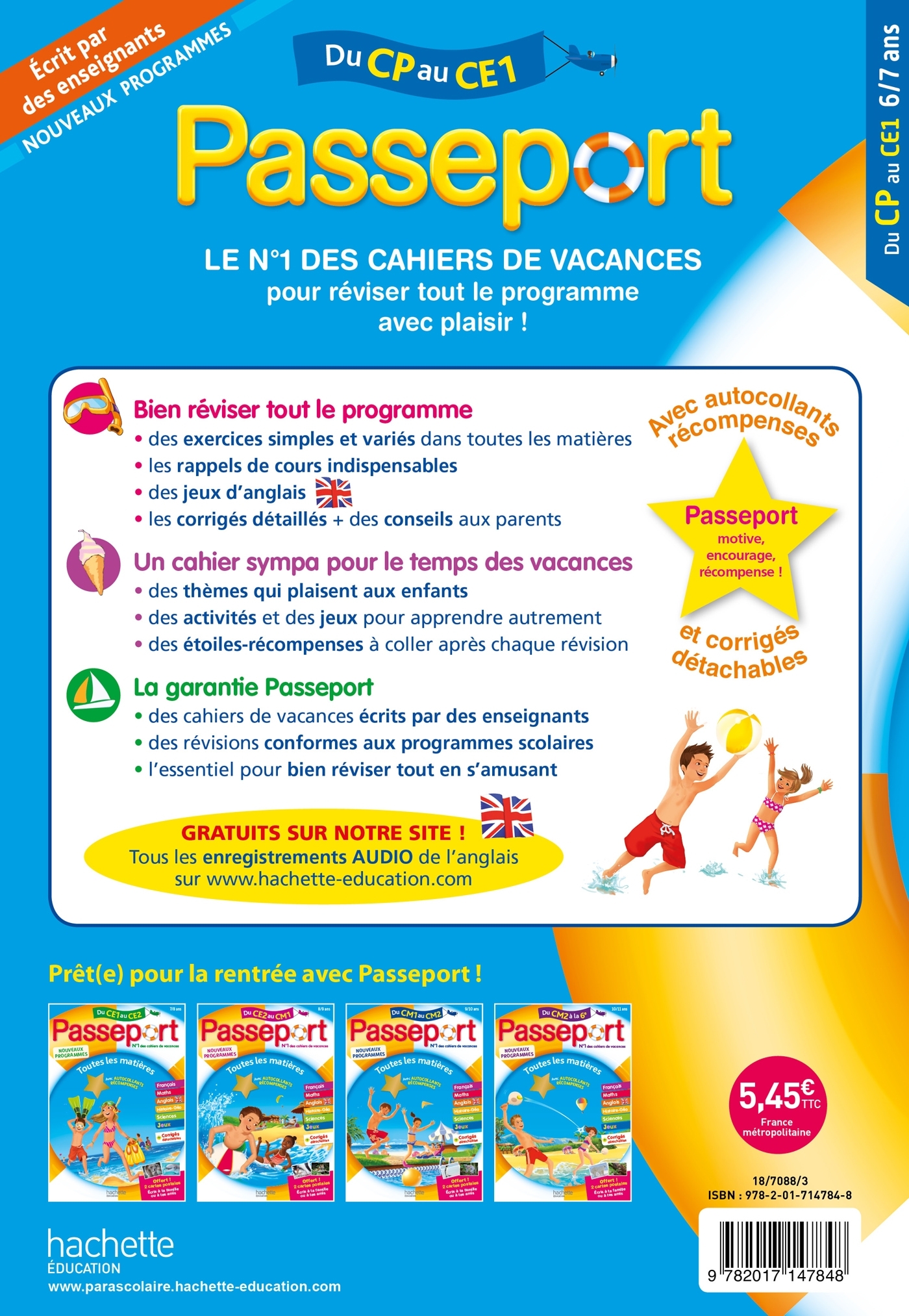 Passeport - Du CP au CE1 (6-7 ans) - Cahier de vacances 2022 - Philippe Bourgouint - HACHETTE EDUC