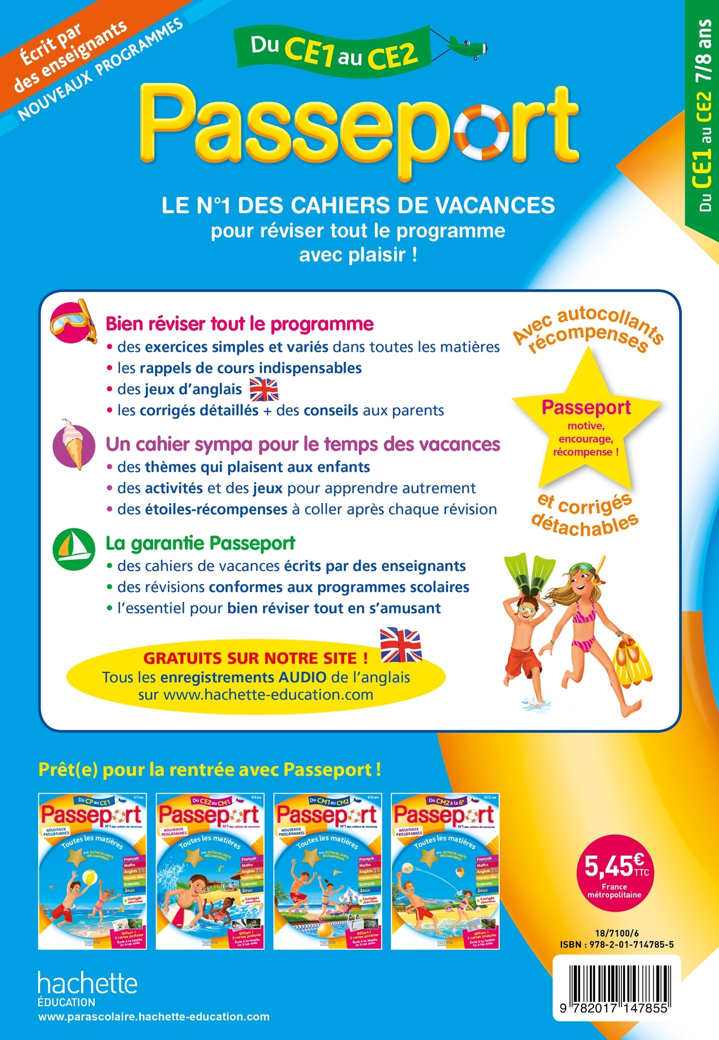 Passeport - Du CE1 au CE2 (7-8 ans) - Cahier de vacances 2022 - Catherine Bessières - HACHETTE EDUC