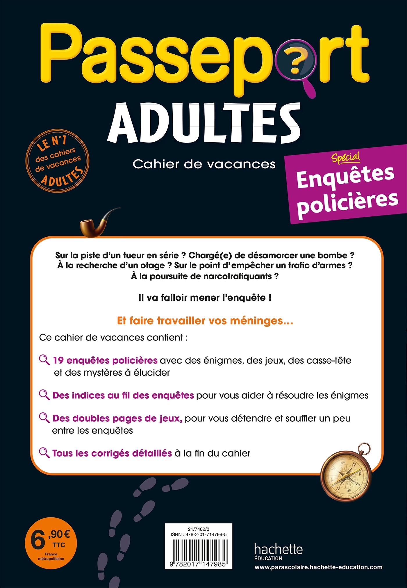 Passeport Adultes - Enquêtes policières - Cahier de vacances 2021 - Sandra Lebrun - HACHETTE EDUC