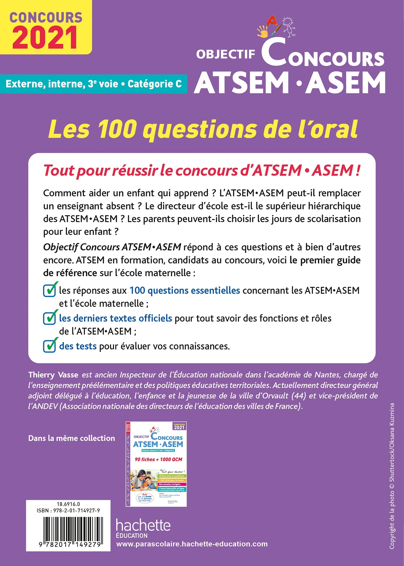 Objectif Concours 2021 ATSEM 100 questions/réponses pour l'oral - Thierry Vasse - HACHETTE EDUC