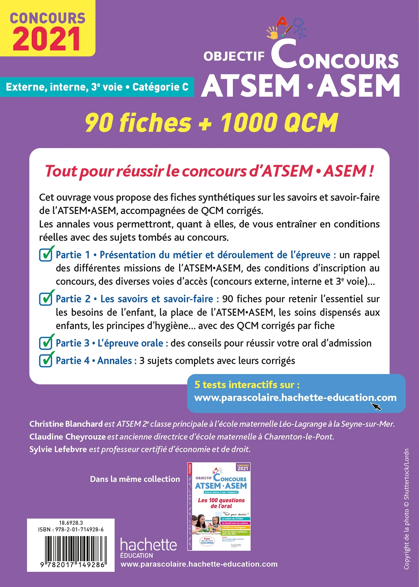 Objectif  Concours ATSEM - ASEM 2021: 90 fiches et 1000 QCM - Christine Blanchard - HACHETTE EDUC